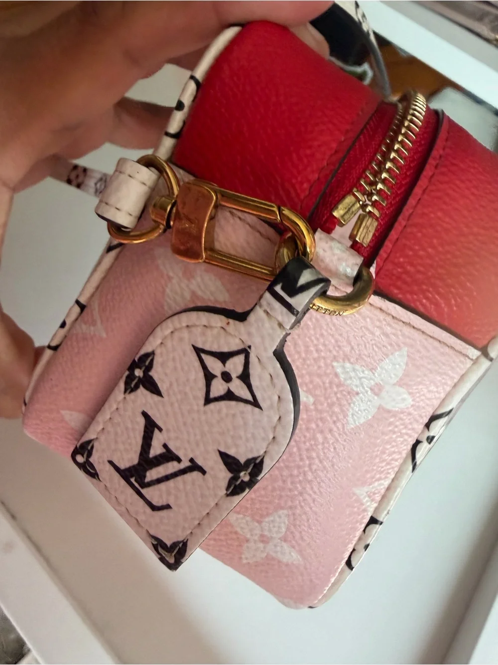 Louis Vuitton Pink and Red Clear bag